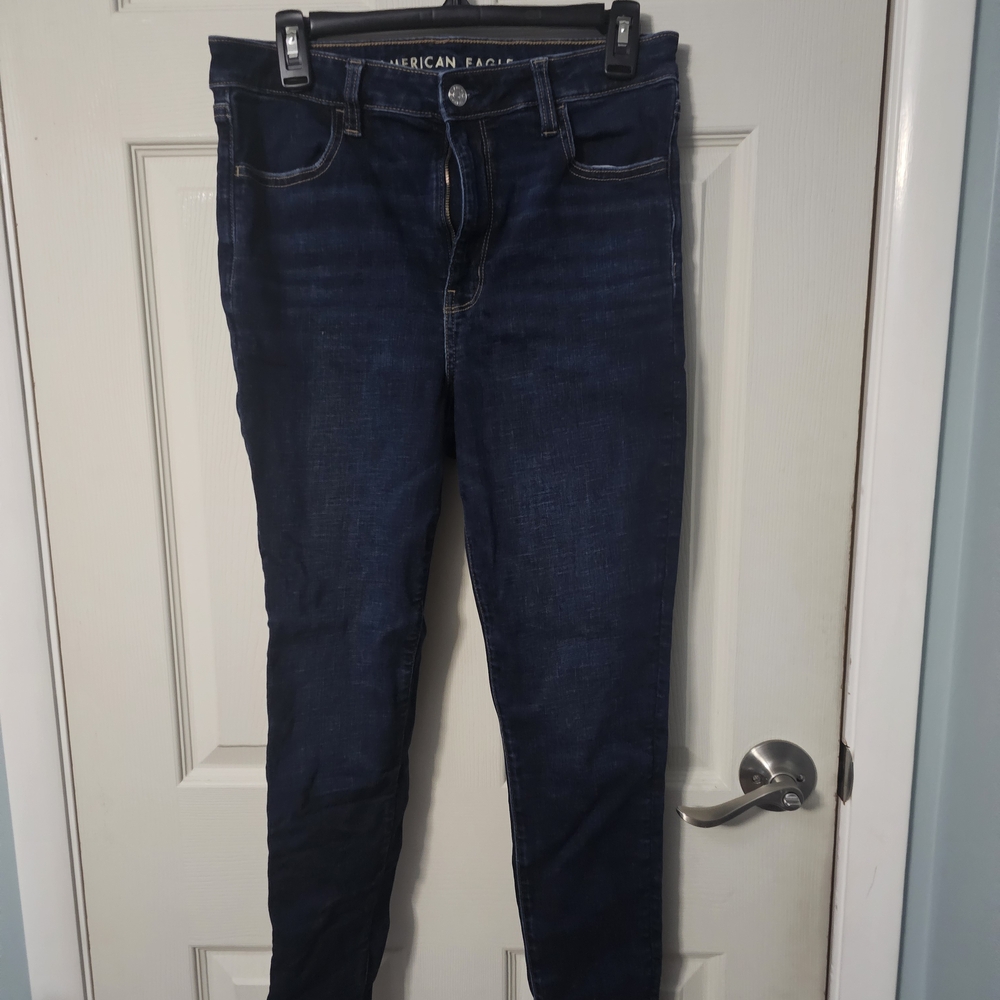 American Eagle Outfitters Dark Blue High Rise Jeans Worn Once Sz 10